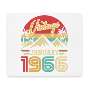 Janvier 1966 Vintage Cadeau d'anniversaire Rétro - Tapis de souris (format paysage) - blanc - Devant