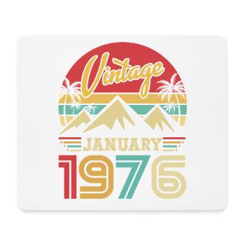 Janvier 1976 Vintage Cadeau d'anniversaire Rétro - Tapis de souris (format paysage) - blanc - Devant