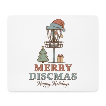 Fröhliche Discmas Frohe Feiertage Disc Golf Korb - Mousepad (Querformat) - Weiß - Vorne
