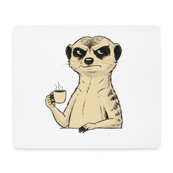 Grummeliges Erdmännchen Kaffee Liebhaber – Lustige - Mousepad (Querformat) - Weiß - Vorne