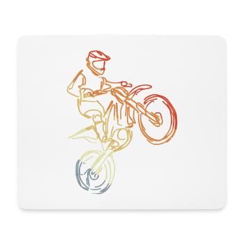 Motocross Rider Drawing - Mouse Pad (horizontal) - white - Front