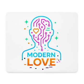modern love, digitale liebe neonkopf Valentinstag - Mousepad (Querformat) - Weiß - Vorne