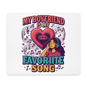Valentinstag boyfriend liebeslied, musik romantik - Mousepad (Querformat) - Weiß - Vorne