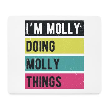 Ich bin Molly, die Molly-Dinge in Retro-Farben macht - Mousepad (Querformat) - Weiß - Vorne