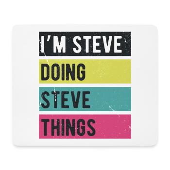 Ich bin Steve Doing Steve Things Retro Colors - Mousepad (Querformat) - Weiß - Vorne