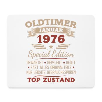 50th Birthday Gift Vintage Car January 1976 - Mouse Pad (horizontal) - white - Front