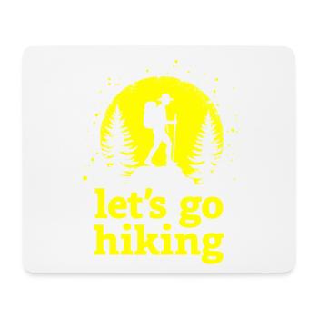 Let's go hiking Bergsteiger Wanderer Silhouette - Mousepad (Querformat) - Weiß - Vorne
