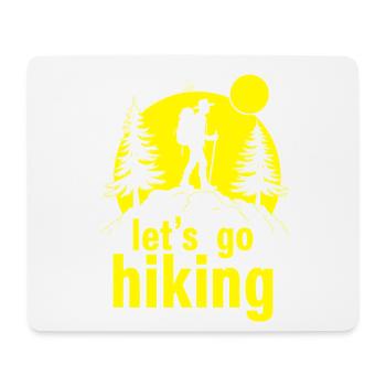 Let's go hiking Bergsteiger Wanderer Silhouette - Mousepad (Querformat) - Weiß - Vorne