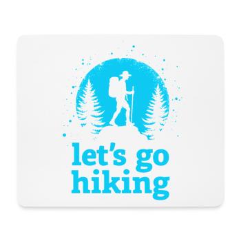Let's go hiking Bergsteiger Wanderer Silhouette - Mousepad (Querformat) - Weiß - Vorne