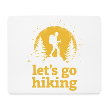 Let's go hiking Bergsteiger Wanderer Silhouette - Mousepad (Querformat) - Weiß - Vorne