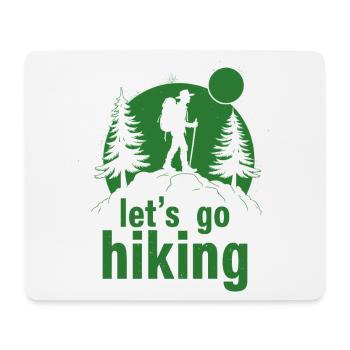 Let's go hiking Bergsteiger Wanderer Silhouette - Mousepad (Querformat) - Weiß - Vorne