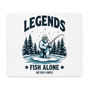 Legends Fish Alone Bigfoot Sasquatch Retro Style - Mousepad (Querformat) - Weiß - Vorne