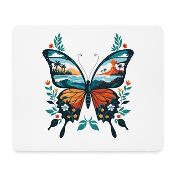 Tropischer Vulkan-Schmetterling - Mousepad (Querformat) - Weiß - Vorne