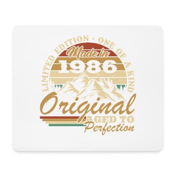 1986 Vintage Rétro Cadeau D'anniversaire - Tapis de souris (format paysage) - blanc - Devant