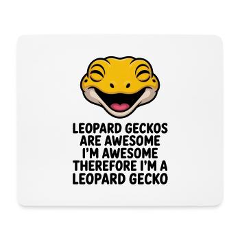 Smiling Gecko on Black - Mouse Pad (horizontal) - white - Front