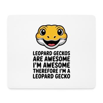 Leopard Gecko Cartoon Smile - Mouse Pad (horizontal) - white - Front