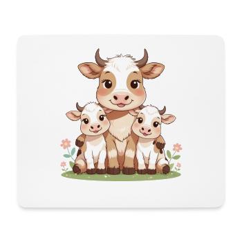 Kuhfamilie im Frühlingslicht - Mousepad (Querformat) - Weiß - Vorne