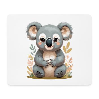 Kuschelkau Koala im Blättermeer - Mousepad (Querformat) - Weiß - Vorne