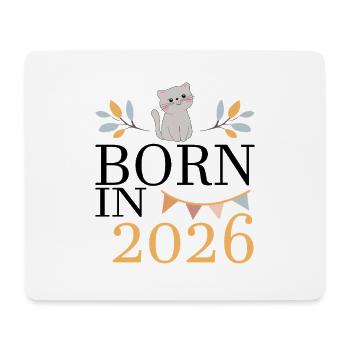 Born in 2026 Baby Katze bald Mama Geschenk - Mousepad (Querformat) - Weiß - Vorne