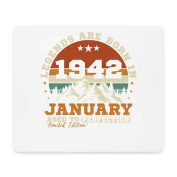 Janvier 1942 Vintage Rétro Cadeau D'anniversaire - Tapis de souris (format paysage) - blanc - Devant