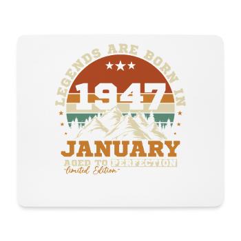 Janvier 1947 Vintage Rétro Cadeau D'anniversaire - Tapis de souris (format paysage) - blanc - Devant