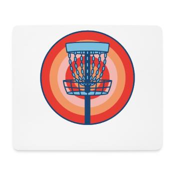 Disc Golf Basket Retro fliegende Discgolf-Szene - Mousepad (Querformat) - Weiß - Vorne