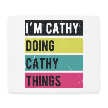 Ich bin Cathy, mache Cathy Things Retro Colors - Mousepad (Querformat) - Weiß - Vorne