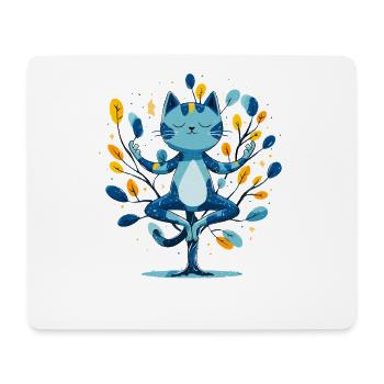 Blue meditation hangover in the tree - Mouse Pad (horizontal) - white - Front