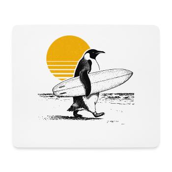 Pinguin Surfer - Mousepad (Querformat) - Weiß - Vorne