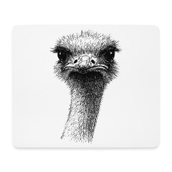 Emu Strauß Portrait - Mousepad (Querformat) - Weiß - Vorne