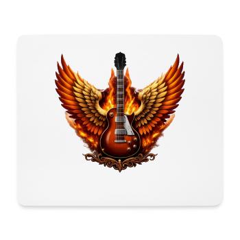 Flammende Engel Und Gitarre Rock Engel - Mousepad (Querformat) - Weiß - Vorne
