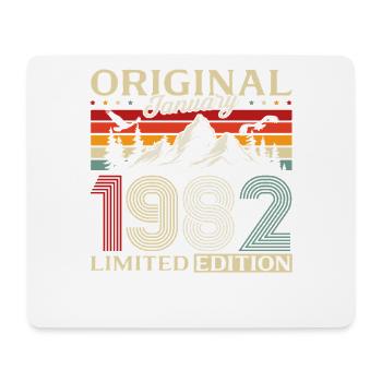 44th Birthday Original January 1982 - Mouse Pad (horizontal) - white - Front