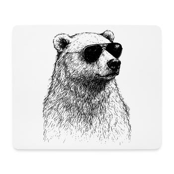Cooler Eisbär - Mousepad (Querformat) - Weiß - Vorne