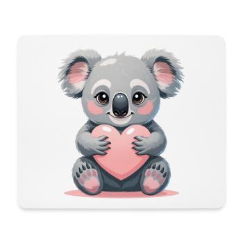 Cuddly koala with a heart - Mouse Pad (horizontal) - white - Front