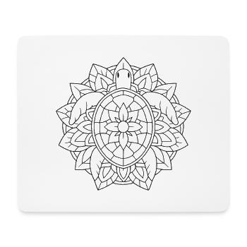 Schildkröten Mandala mit ruhiger Ornamentik - Mousepad (Querformat) - Weiß - Vorne