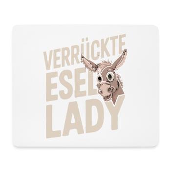 Verrückte Esel Lady Lustiger Eselfan Spruch - Mousepad (Querformat) - Weiß - Vorne