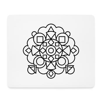 Mandala géométrique avec une symétrie claire - Tapis de souris (format paysage) - blanc - Devant