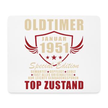 75th Birthday Vintage January Vintage 1951 - Mouse Pad (horizontal) - white - Front