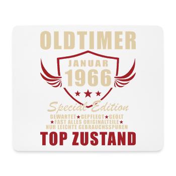 60. Geburtstag Geschenk Oldtimer Januar 1966 - Mousepad (Querformat) - Weiß - Vorne