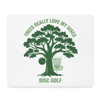 Les arbres adorent vraiment mes disques disc golf disque drôle - Tapis de souris (format paysage) - blanc - Devant