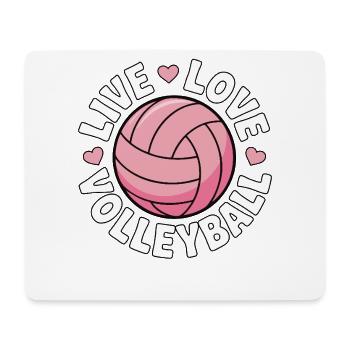 Volley-ball Live Love - Design Pink Love - Tapis de souris (format paysage) - blanc - Devant