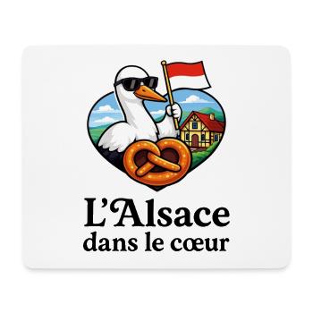 Elsass im Herzen Storchbrezel - Mousepad (Querformat) - Weiß - Vorne