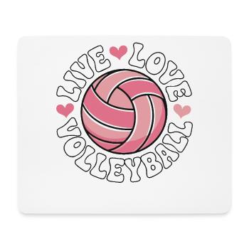 Volley-ball Live Love - Design Pink Love - Tapis de souris (format paysage) - blanc - Devant