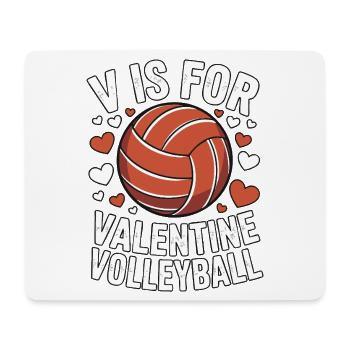 V ist für Valentine Volleyball - Mousepad (Querformat) - Weiß - Vorne