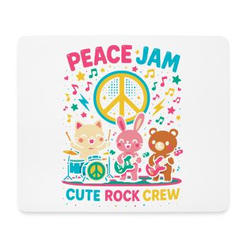Peace jam rock crew, süße band - Mousepad (Querformat) - Weiß - Vorne