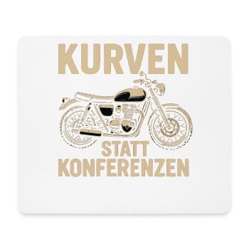 Curves instead of conferences, biker gift - Mouse Pad (horizontal) - white - Front