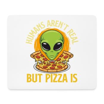 Les humains n’existent pas mais la pizza est drôle Citation - Tapis de souris (format paysage) - blanc - Devant