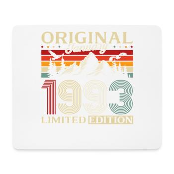 33. Geburtstag Original Januar Jahrgang 1993 - Mousepad (Querformat) - Weiß - Vorne
