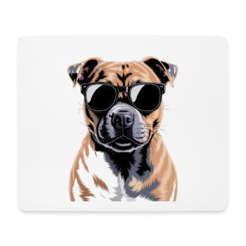 Staffordshire Bull Terrier - Tapis de souris (format paysage) - blanc - Devant