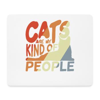 Les chats sont mon genre de personnes - Tapis de souris (format paysage) - blanc - Devant
